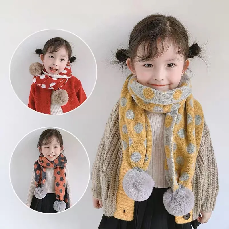 Child Kid Baby Girl Boy Knit Scarf Winter Warm Crochet Wraps Neckerchief Scarves 