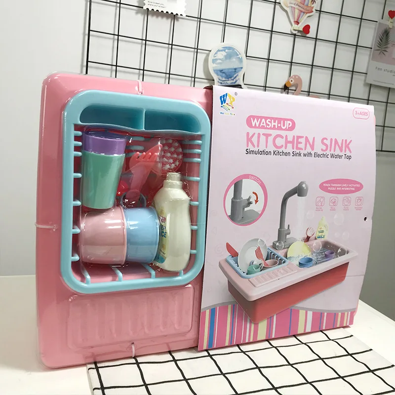 Мини-детская игра-симулятор, игрушки для дома, Электрическая Мойка воды, кухонная электрическая детская игрушечная микроволновая печь