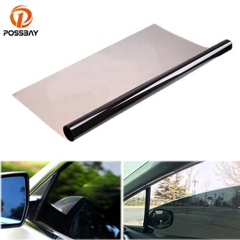 

POSSBAY 50% VLT Black Car Side Window Sunshade Tint Membrane Auto Glass Tinting Film Office House 50cmx 300cm Window Stickers