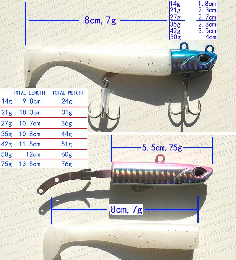 1 шт., 14 г, 21 г, 27 г, 35 г, 42 г, 50 г, 75 г, морская пуля, морской бас, Снэппер, приманка для рыбалки, джиг-голова, Мягкая приманка, приманка для рыбалки, приманка