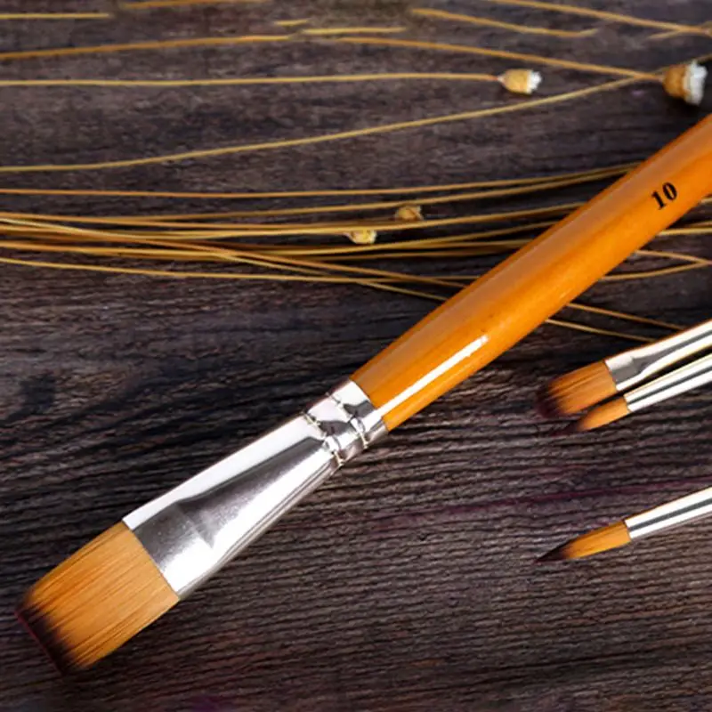 Желтая ручка Золотая нейлоновая кисточки для гуаши масляная краска ing акриловая Акварельная краска с кистью набор из 10 красящих материалов L41E