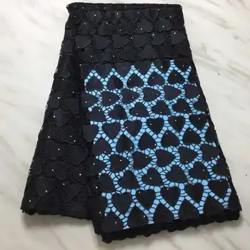 

Latest Design African Lace Fabrics 2019 High Quality Lace Guipure Cord Lace Fabric For Women Party Dress Material