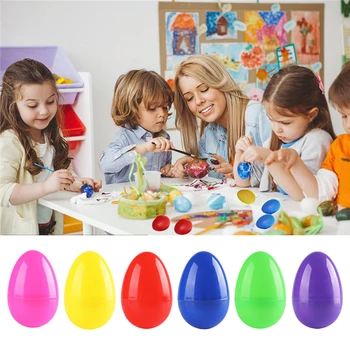 

12PCS Plastic Easter Eggs Fillable Surprise Gift Chocolate Assortment DIY Toy for Kids Easter Theme Party Favor New Year Decor