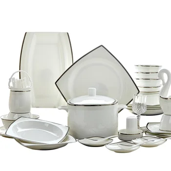 Nordic Bone Porcelain Tableware Set Household Jingdezhen Ceramic Bowl and Plate Lightweight and Luxury European Simple Bowl and