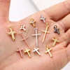 Dijes de joyería de Cruz para hacer joyas, amuleto colgante de Jesús para pendientes, collar, pulsera, cobre dorado ► Foto 3/6