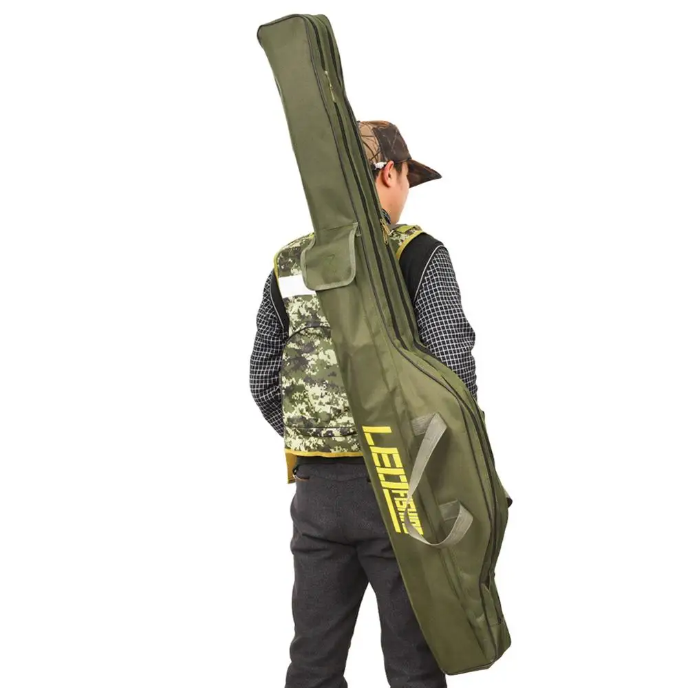 

Portable Multifunction Nylon Fishing Rod Bag Case Double Layers Fishing Rod Tackle Bag 130cm Fishing Tackle Tools Storage Bag