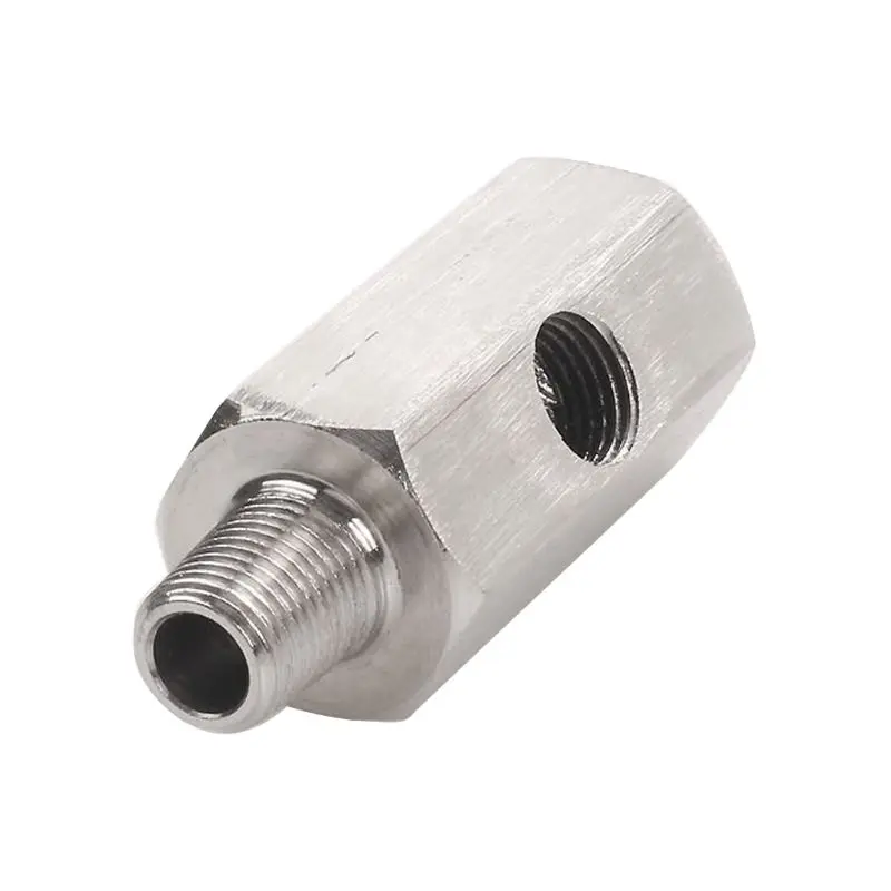 

1/8" BSPT Oil Pressure Sensor Tee to NPT Adapter Turbo Supply Feed Line Gauge X7JF
