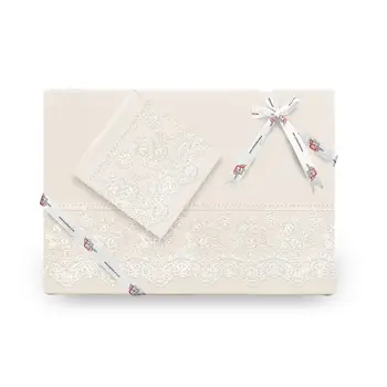 

Twinkle French Laced Duvet cover set Cream