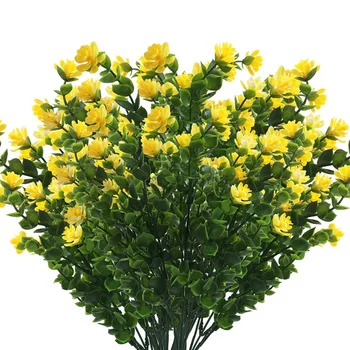 

Artificial Flowers 10 Packs UV Resistant Plants Faux Plastic for Patio Window Box Outside Hanging Planter Garden Decor