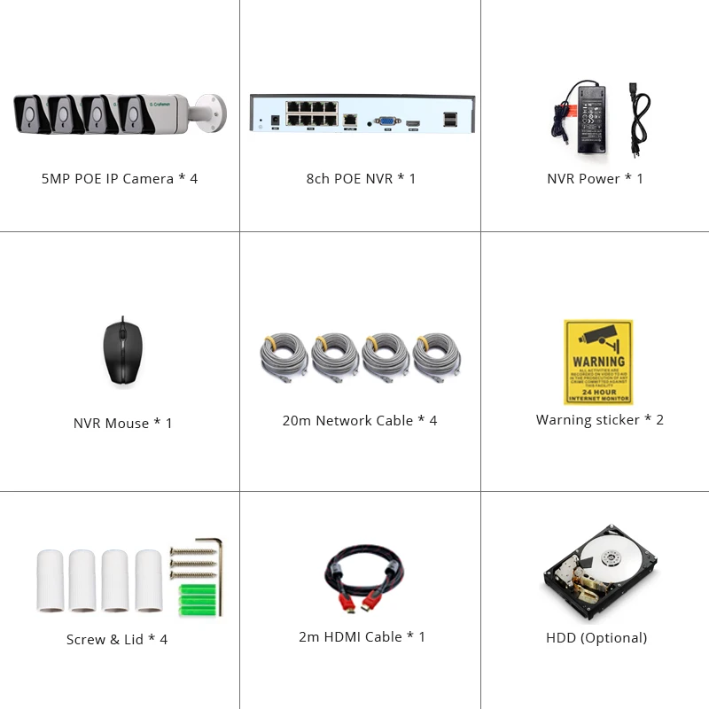 Detecção de Rosto Kits de Sistema de Câmera de Áudio à Prova Vigilância de Vídeo H.265 + Xmeye Dh.2água Cctv Segurança g. Craftsman xm 4ch 5mp Poe ip 11 Cheap Sistema de vigilância