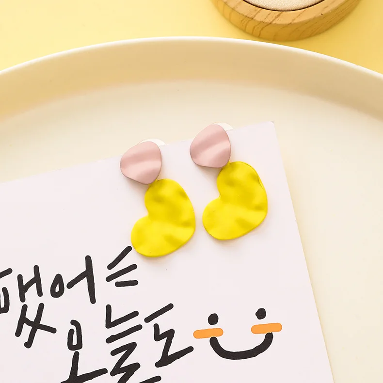 Корейские модные милые летние желтые милые серьги свежие цветные конфеты цветы геометрические кисточки Висячие серьги для девушек ювелирные изделия - Окраска металла: Yellow 3