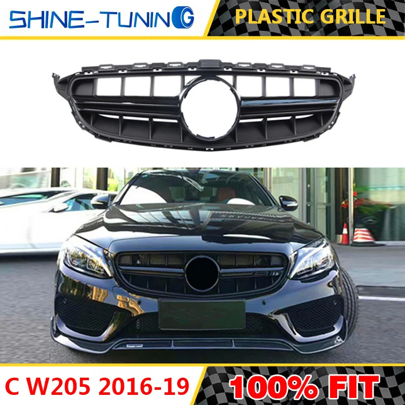 Передняя решетка подходит для mercedes New C Class W205 amg C180 C200 C250 C300 2016 2018 2019 + без
