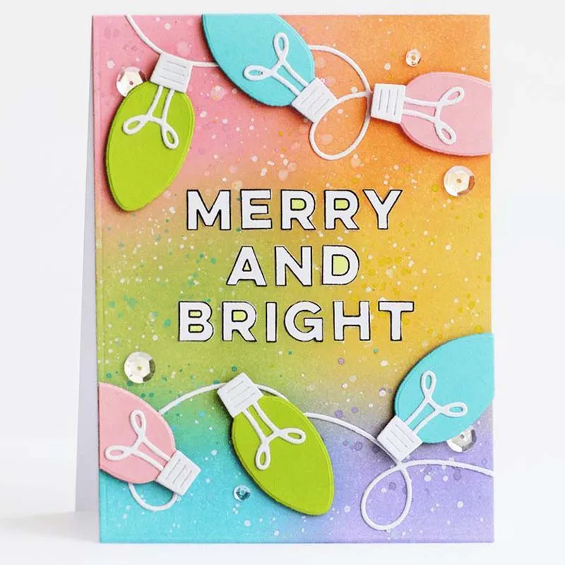 Metal Cutting Dies Christmas neon lights for Scrapbooking Steel Craft Die Cut Embossing Paper Card Album Stencil