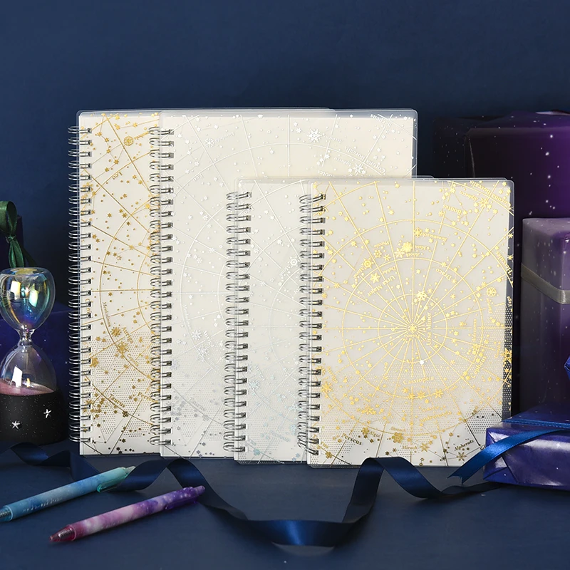 

Creative notebook star coil A5B5 bronzing laser notebook horizontal notebook grid notebook