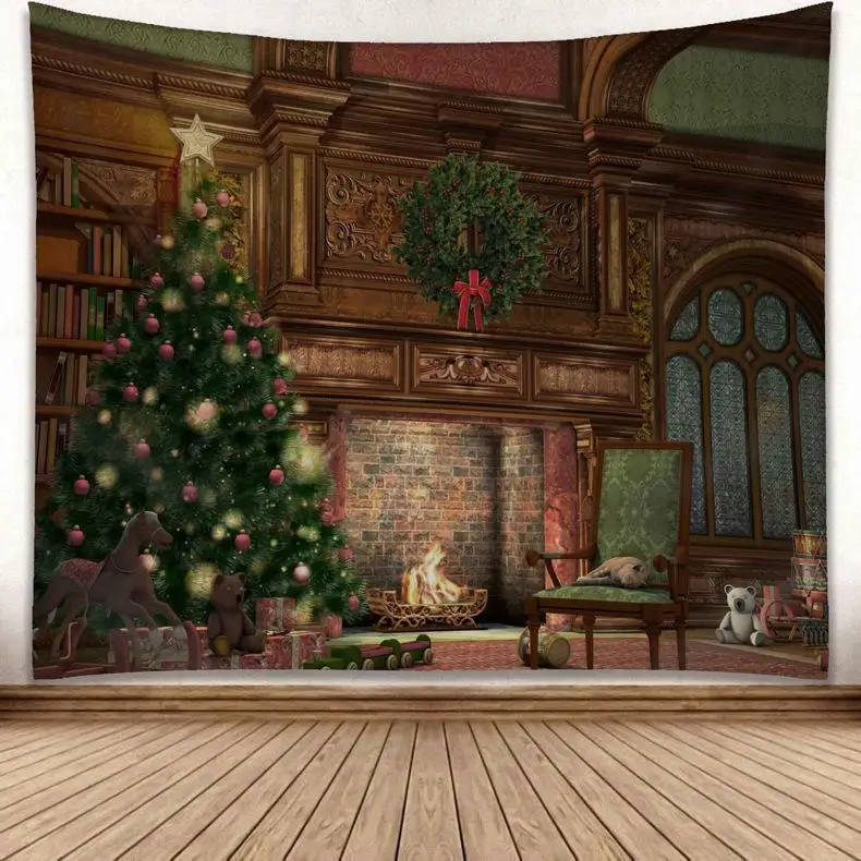 Складная Прямоугольная форма Рождественский принт домашний декоративный дом, отель и т. д. стиль гобелен 1-7 настенные гобелены