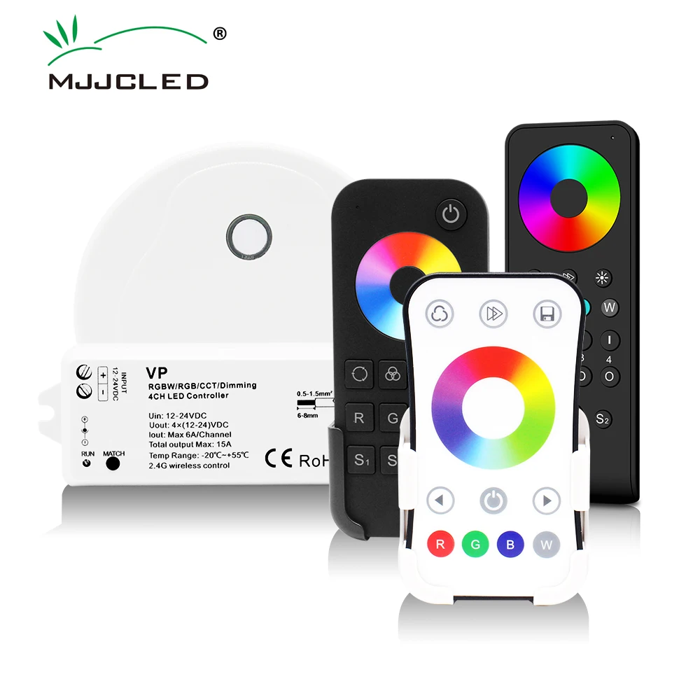 

RGB RGBW Controller RF 12V 24V 15A 4 in 1 RGB RGBW LED Strip Light Smart Wifi Controller PWM 2.4G Wireless Touch Remote Control