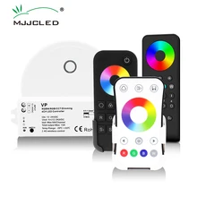 Rgb rgbw controlador rf 12v 24v 15a 4 em 1 rgb rgbw led luz de tira inteligente wifi controlador pwm 2.4g sem fio toque controle remoto