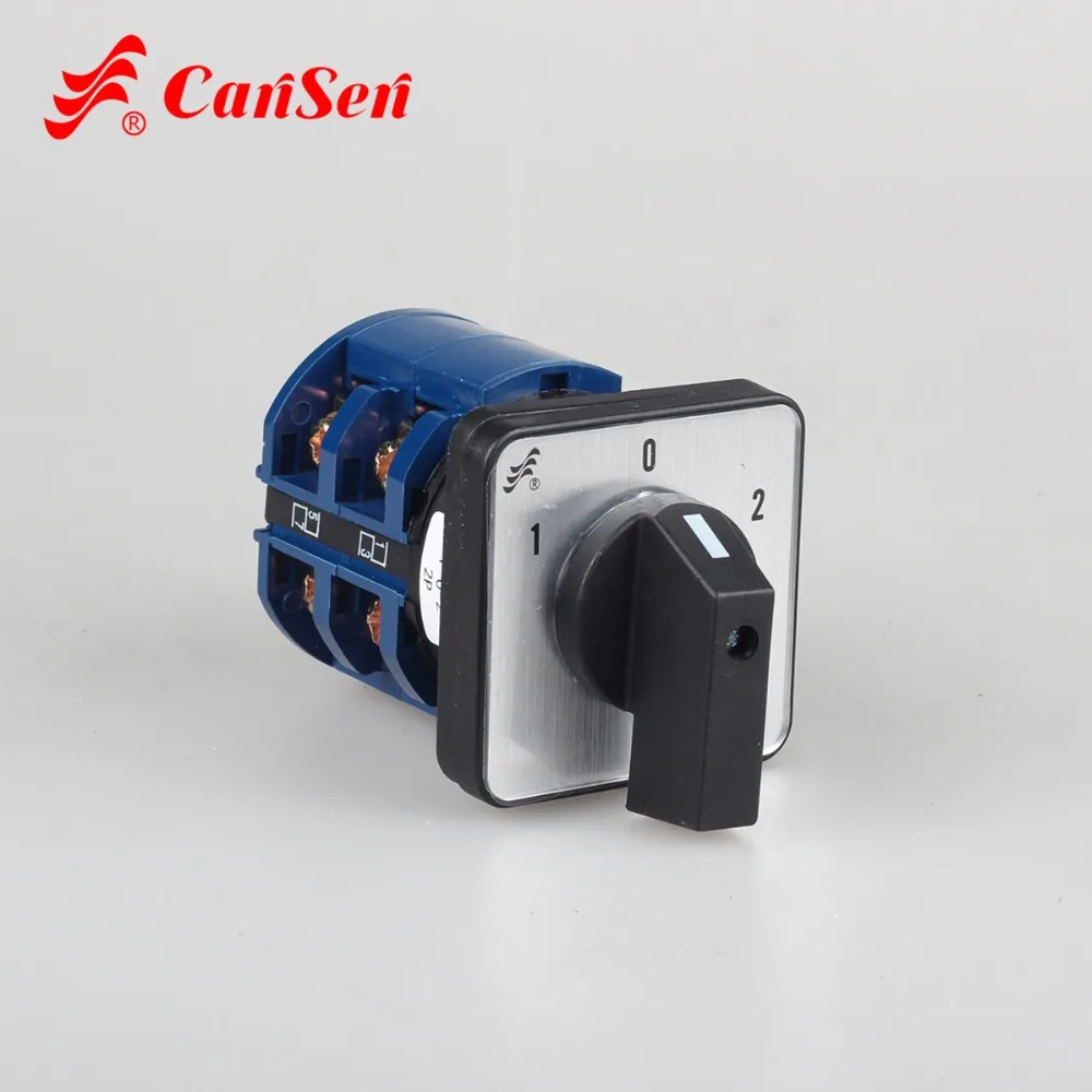 CANSEN LW26-63 CA43 Ith 63A 3 положения поворотный кулачковый переключатель 1-0-2 2 полюса 8 терминалов 64x64 мм Панельное крепление