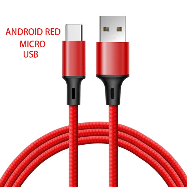 Nylon Braided Micro USB Cable 0.25m/1m/2m/3m Data Sync USB Charger Cable For Tablet USB Type C Android USB Phone Cables android charger cord Cables