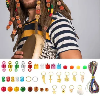 

398pcs/box Spring Decorations Coil Dreadlocks Cuff Mixed Metal Party Braid Hair Bead Set Charm Jewelry Rings DIY Clip Extension