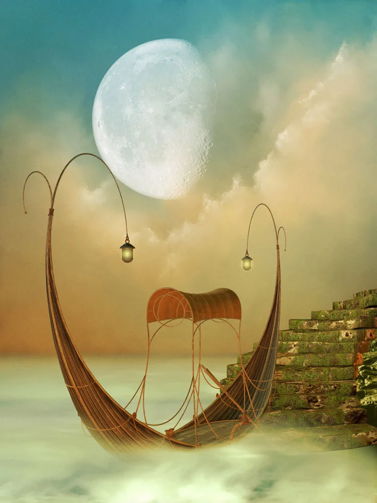 

SHUOZHIKE Vinyl Custom Photography Prop Moon theme Photo Studio Background NM17056-101