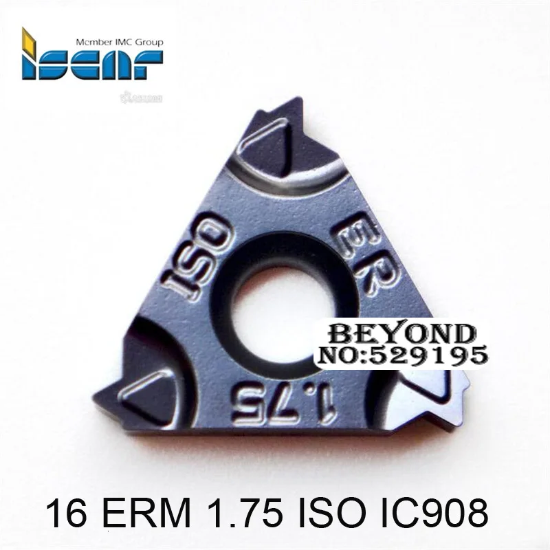 16 ERM 1.50 ISO IC908/16 ERM 1.75 ISO IC908,original Iscar Indexable Tungsten Carbide Threading Lathe Inserts,one Box 10pcs