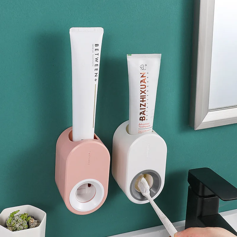 

Automatic Squeezing Toothpaste Holder Wall-mounted Punch-free Toothpaste Holder