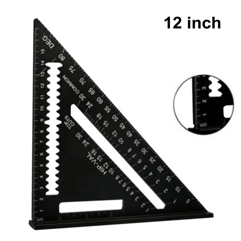 

7/12 Aluminum Alloy Speed Square Protractor Measuring Ruler Miter Framing Sale