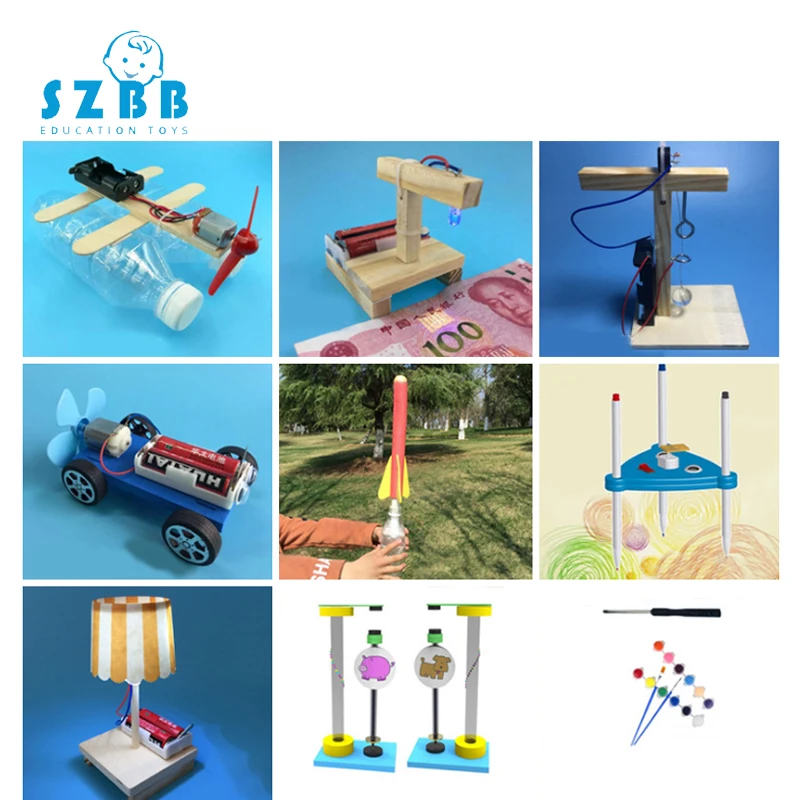 

Sz Steam 9pcs Kids Diy Science Toys Experiments Reptile Robot Assemble Physics Models Kit Educational Toys Gift For Children