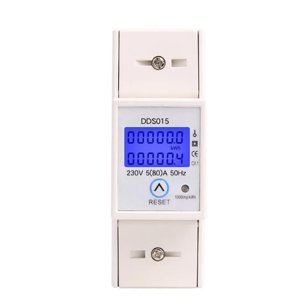 SINOTIMER DDS015 230 V din-рейка однофазный ваттметр энергопотребление ватт электронный измеритель энергии AC с функцией сброса