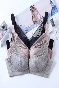 

Non-Steel Ring Skin-Friendly Cotton Small Bust Thin B Cup on Collection Supernumerary Breast Bra 4 Buckle Push up Adjustable