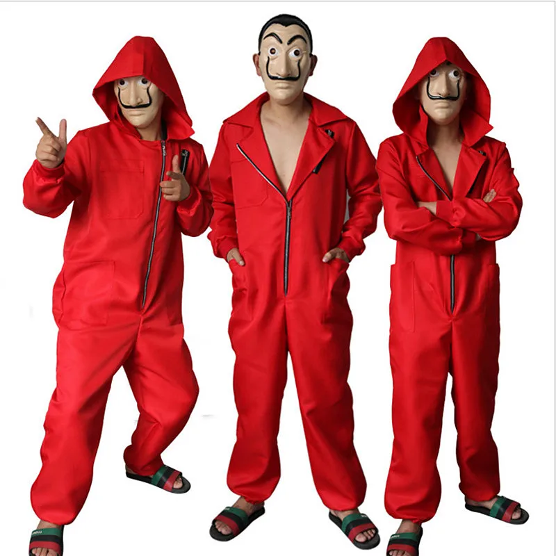 Продвижение Сальвадор Дали фильм дом Бумага La Casa De Papel Косплэй взрослых и детей в виде маска для вечеринок, Хэллоуина для денег, костюм