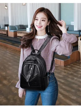

2020 new women's large-capacity wild backpack Korean simple ladies backpack
