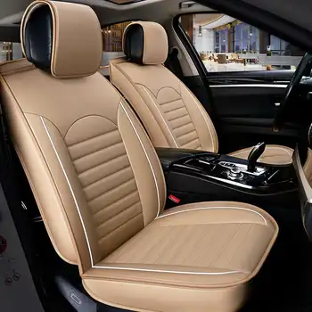 

4 Colors Universal PU Wear-resistant Leather Car Seat Mat Cover Breathable Cushion Pad Front Rear Seat Interior Accessories Pad