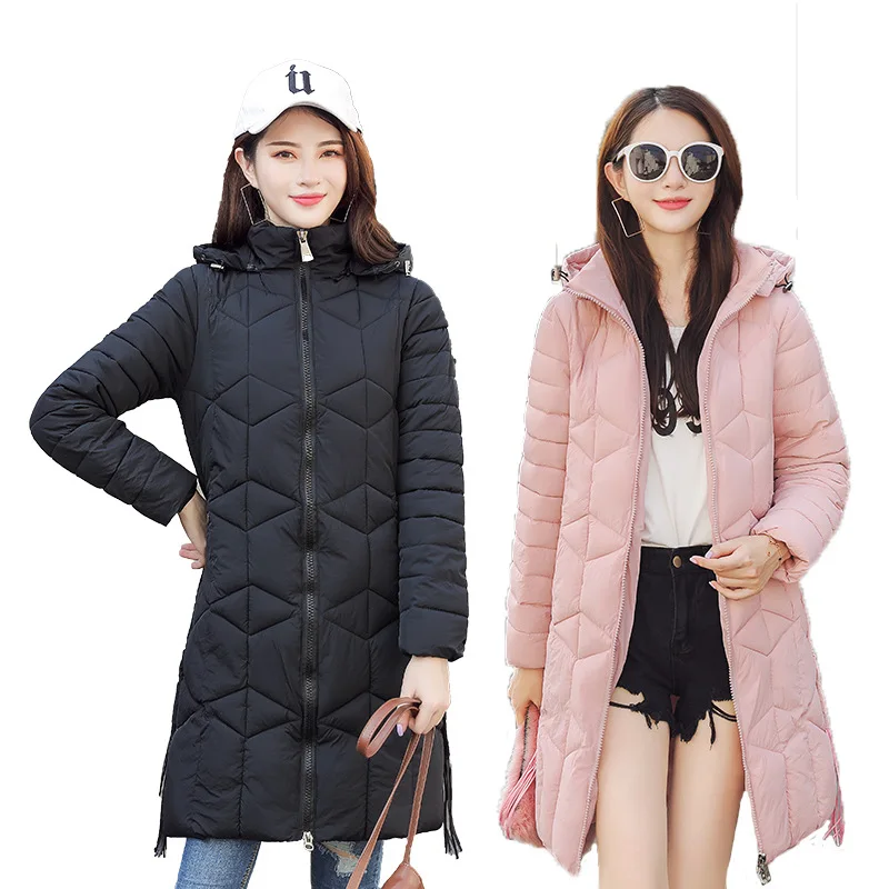 

Europe And America Large Size WOMEN'S Wadded Jacket Winter New Style Slim Fit Mid-length WOMEN'S Winter Coat Women's