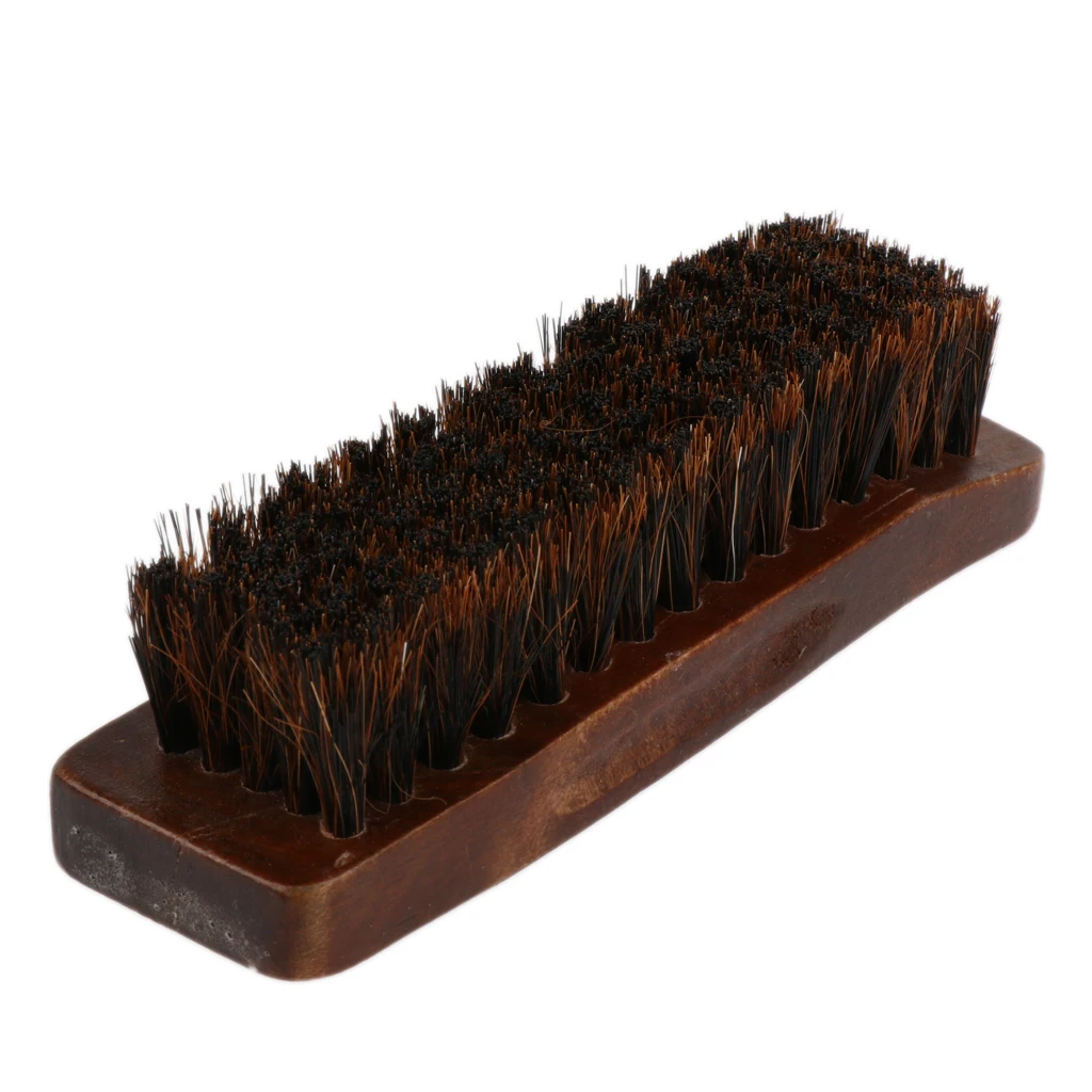 shoe brushes Professional Practical HorseHair Shoes Shine Polish Buffing Brush Wooden 