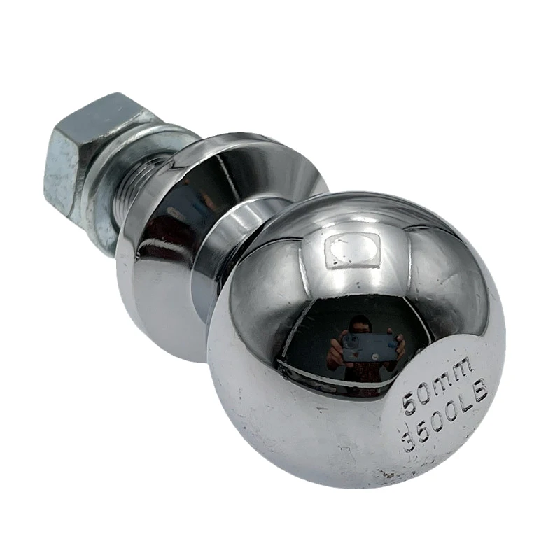 Chrome Tow Ball 50mm 7/8 Shank dia. Trailer Hitch Towball Capacity 3500lbs RV Parts Car Camper Coupling Caravan Accessories