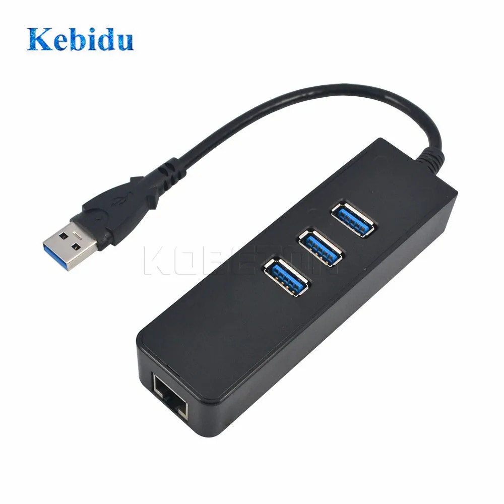 USB концентратор Kebidu 3 порта 0 20 см кабель к RJ45 Lan сетевая карта 10/1000 Мбит/с