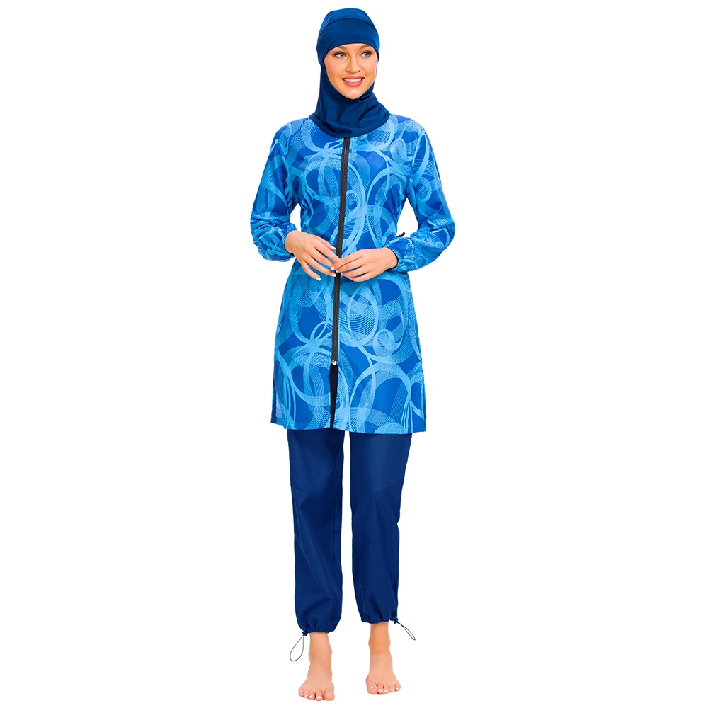 DROZENO мусульманский купальный костюм из 3 предметов с цветочным принтом, мусульманский купальный костюм для женщин размера плюс, купальный костюм, одежда для серфинга, спортивная одежда, Буркини, S-3xl