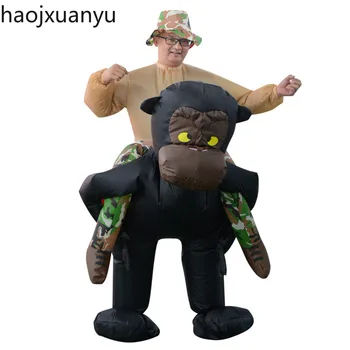 

Halloween Orangutan Inflatable Costume Cartoon Cosplay Clothes Purim Christmas Party Inflatable Monkey Costumes Blower for Free