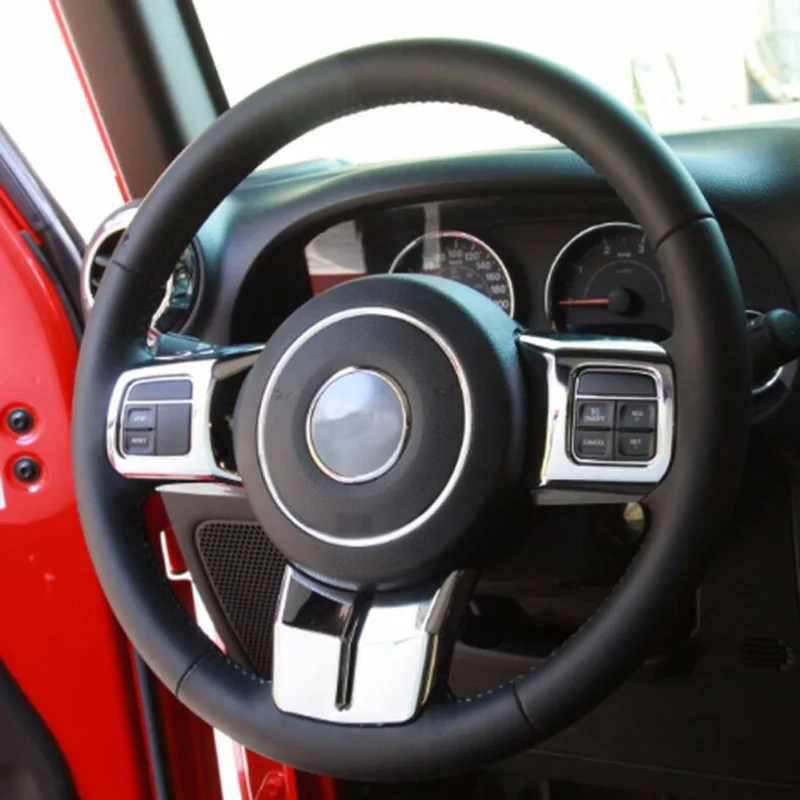 3Pcs car Steering Wheel Stickers For Jeep Wrangler Grand Cherokee Compass Patriot Steering Wheel Garnish Car sticker
