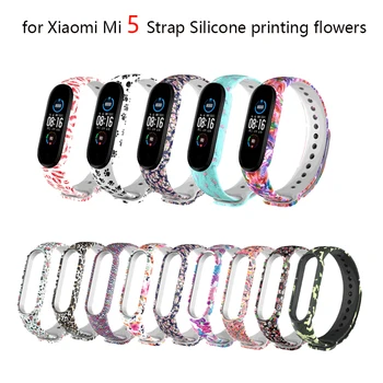 

Wrist Strap Silicone Printing for Xiaomi Mi band 5 Smart Watch Sport Wrist Bracelet for Mi NFC band 5 Watch Band Accessories