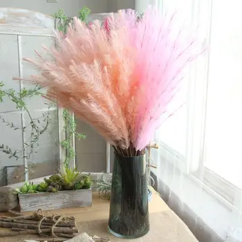 

15pcs Hairy Grass PE Simulation Artificial Flowers 77cm Wedding Party Bridal Bouquet Fake Flower Home Decoration 6 Colors