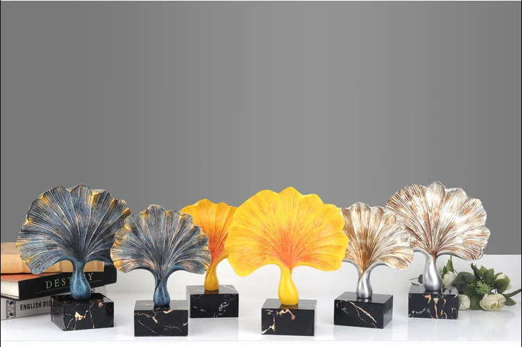 

Креативное ремесло Nordic ginkgo, художественное украшение, настольный шкаф, скульптура, гостиная, украшение для дома a0119