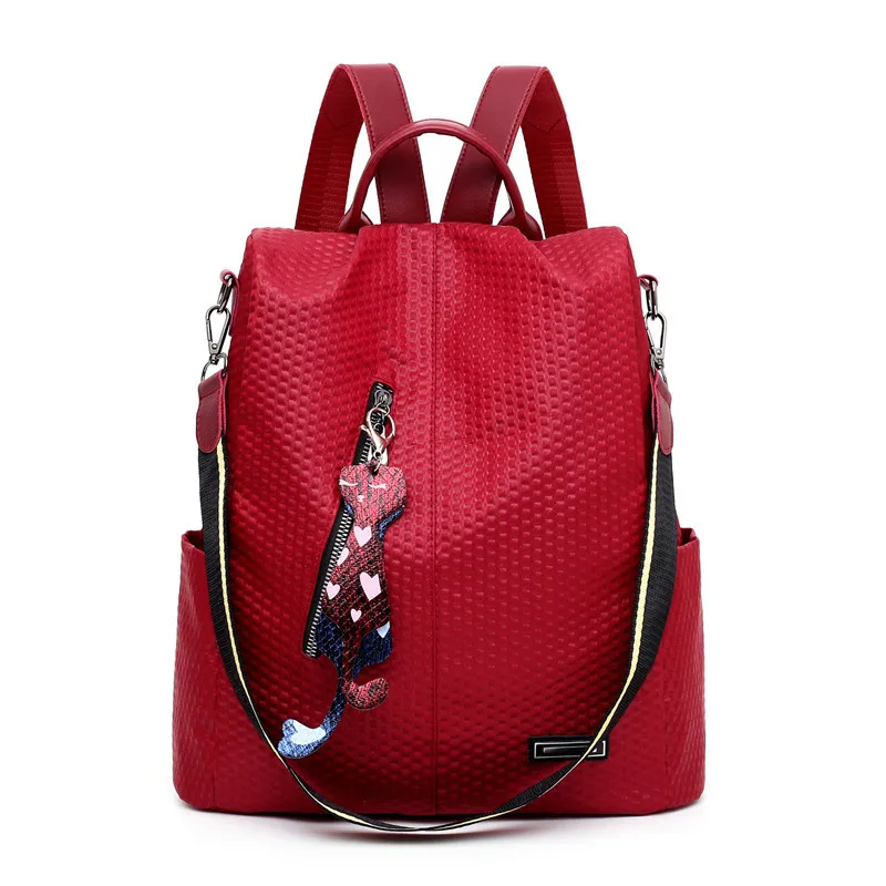 Простой стиль женский рюкзак Противоугонная Ткань Оксфорд водонепроницаемая ткань нейлон подростковый сумки для колледжа и школы кошелек рюкзак Mochila - Цвет: red