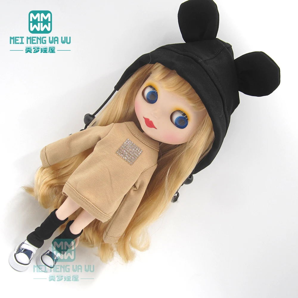 

1pcs Blyth Doll Clothes Sequined sweatshirt, sneakers, casual hat, sock for Blyth Azone OB23 OB24 doll accessories