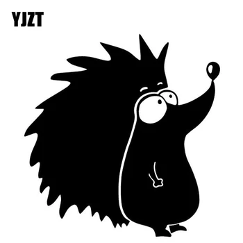 

YJZT 16CM*16.1CM Cartoon Hedgehog Lovely Decor Vinyl Decal Pattern Car Door Car Sticker Black/Silver C4-2705