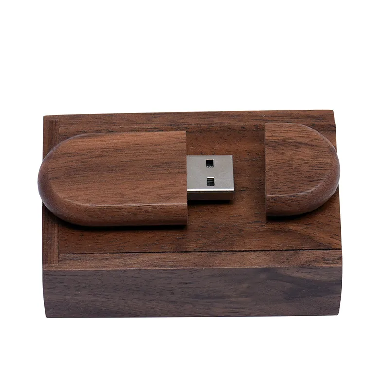JASTER Деревянный USB 2,0 с коробкой usb флеш-накопитель лазерная гравировка ручка-накопитель 4 ГБ 8 ГБ 16 ГБ 32 ГБ 64 ГБ Флешка для фотографии - Цвет: Walnut