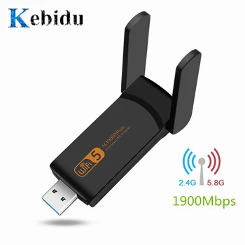 

Kebidu Dual Band USB3.0 1900Mbps Wifi Adapter Dongle Gigabit Ethernet 2.4GHz 5GHz RTL8814 Wi-fi Receiver Wireless Network Card