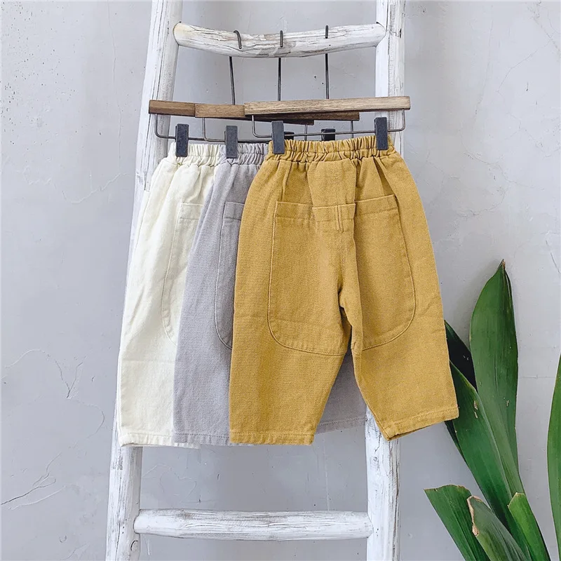 Children's Wear Autumn Leisure Pants Kids Harem Pants 3 Colors Pure Cotton Infant Boys Trousers Outfit Girls Loose Leiure